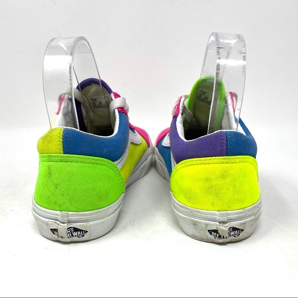 Vans Old Skool Neon Pink Blue Green‎ Youth 3 - Picture 5 of 8